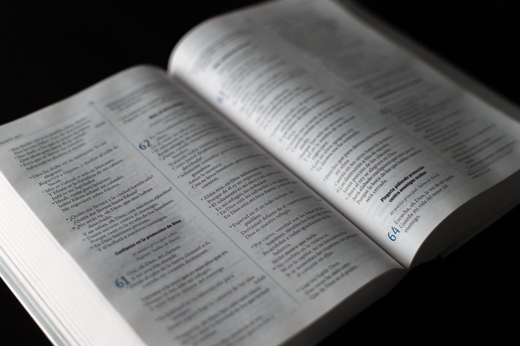 An open Bible with a passage marked